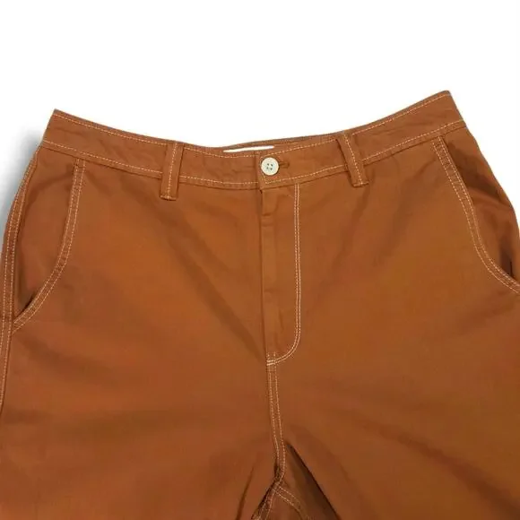 Gap Work-Force Carpenter Crop Pants 14 Summer Spice Brown Utility Canvas EUC - Picture 4 of 11